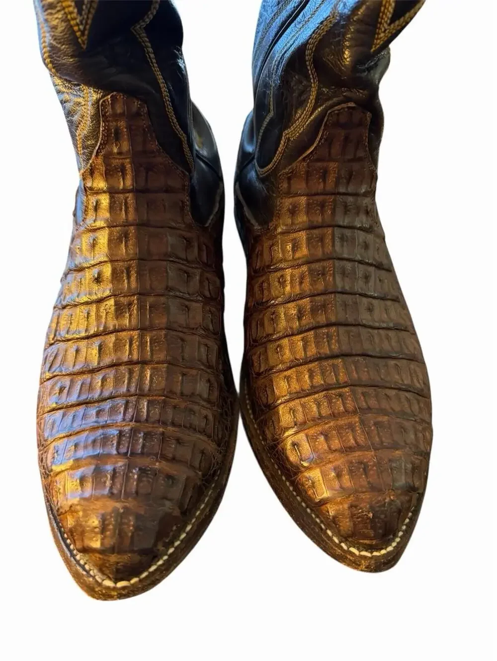 Men's Caiman Crocodile Western Cowboy Boots Custom Size 9